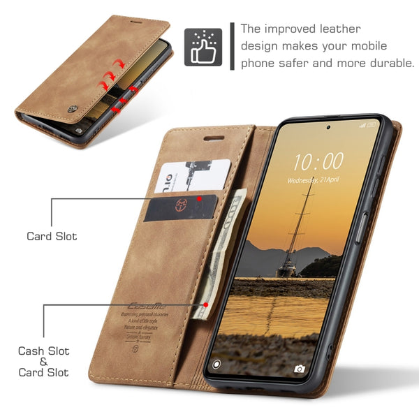 For Xiaomi Redmi Note 12 Pro 5G Poco X5 Pro CaseMe 013 Multifunctional Horizontal Flip Lea...(Brown)