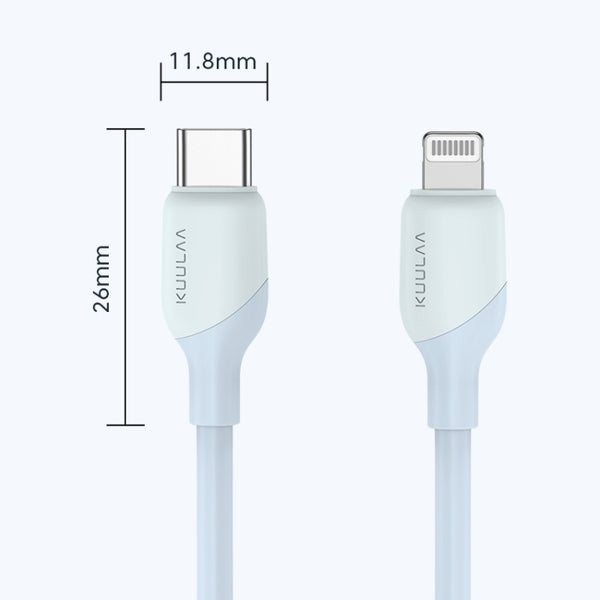 KUULAA KL-X57 30W USB-C Type-C to 8 Pin Liquid Silicone MFI Data Cable, Length:1m(Black)