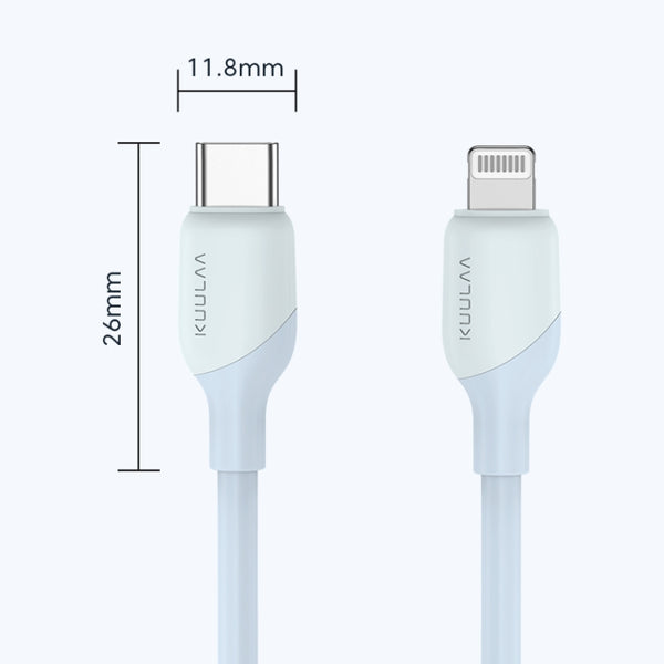 KUULAA KL-X57 30W USB-C Type-C to 8 Pin Liquid Silicone MFI Data Cable, Length:1m(White)