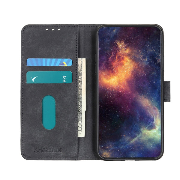 For Samsung Galaxy M14 KHAZNEH Retro Texture Horizontal Flip Leather Phone Case(Black)