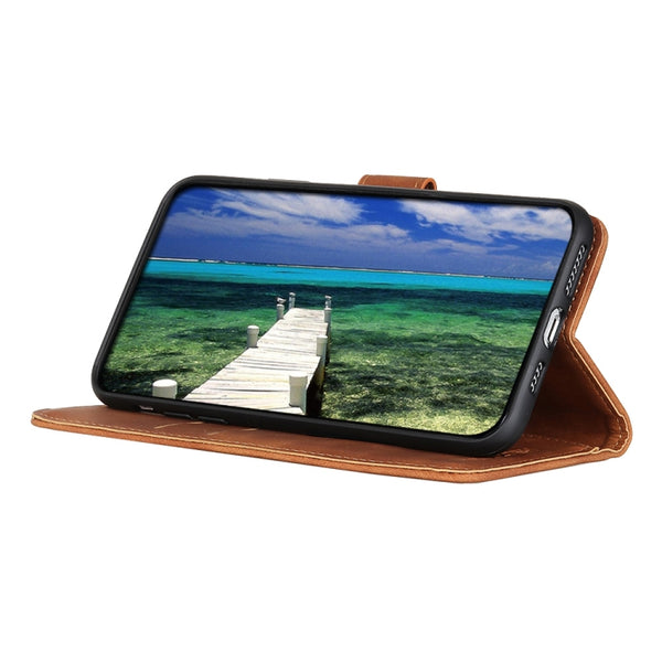 For Samsung Galaxy M14 KHAZNEH Retro Texture Horizontal Flip Leather Phone Case(Brown)
