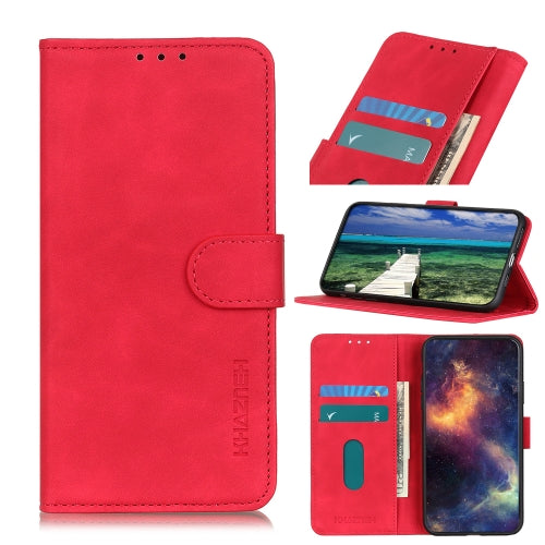 For Samsung Galaxy M14 KHAZNEH Retro Texture Horizontal Flip Leather Phone Case(Red)