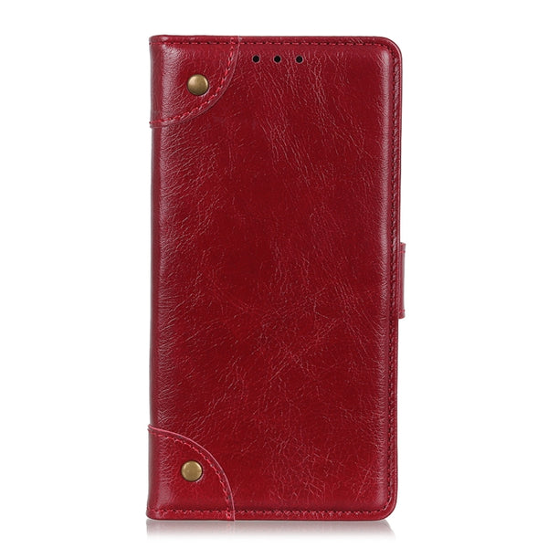 For Samsung Galaxy M14 Copper Buckle Nappa Texture Horizontal Flip Leather Phone Case(Wine Red)
