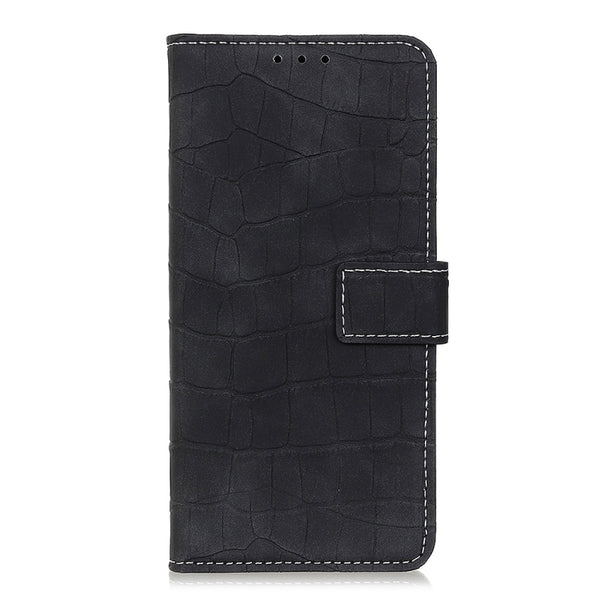 For Samsung Galaxy M14 Magnetic Crocodile Texture Horizontal Flip Leather Phone Case(Black)