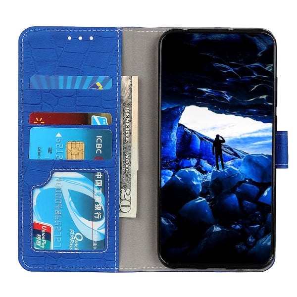 For Samsung Galaxy M14 Magnetic Crocodile Texture Horizontal Flip Leather Phone Case(Blue)