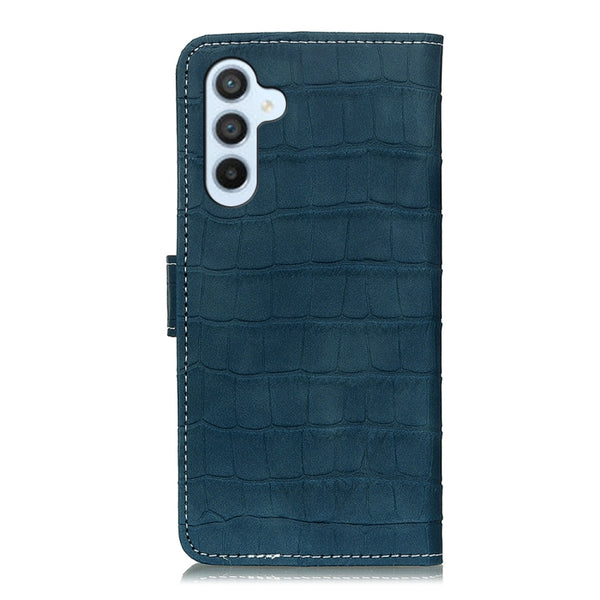 For Samsung Galaxy M14 Magnetic Crocodile Texture Horizontal Flip Leather Phone Case(Green)