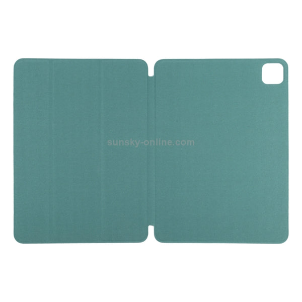 Horizontal Flip Ultra-thin Non-buckle Magnetic PU Leather Tablet Case With Three-folding H...(Green)