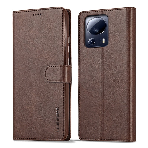 For Xiaomi 13 Lite LC.IMEEKE Calf Texture Horizontal Flip Leather Case(Brown)