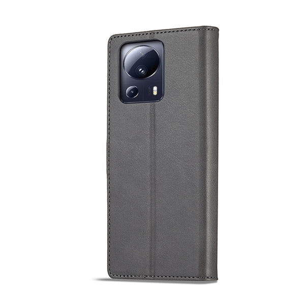 For Xiaomi 13 Lite LC.IMEEKE Calf Texture Horizontal Flip Leather Case(Grey)