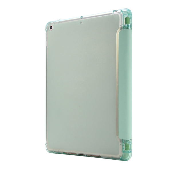 For iPad 10.2 2021 2020 2019 Airbag Deformation Horizontal Flip Leather Case with Hol...(Mint Green)