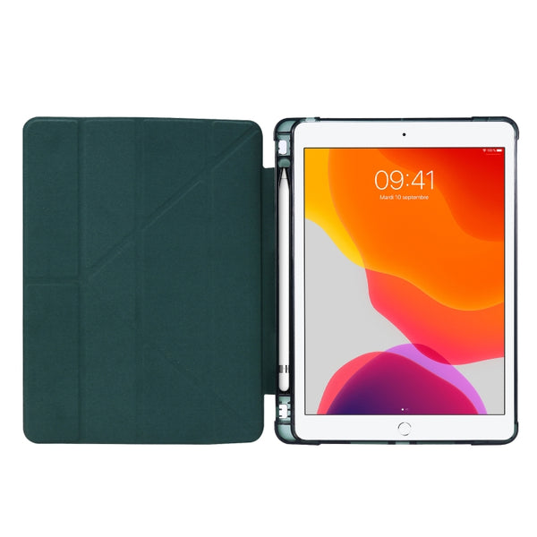 For iPad 10.2 2021 2020 2019 Airbag Deformation Horizontal Flip Leather Case with Hol...(Mint Green)