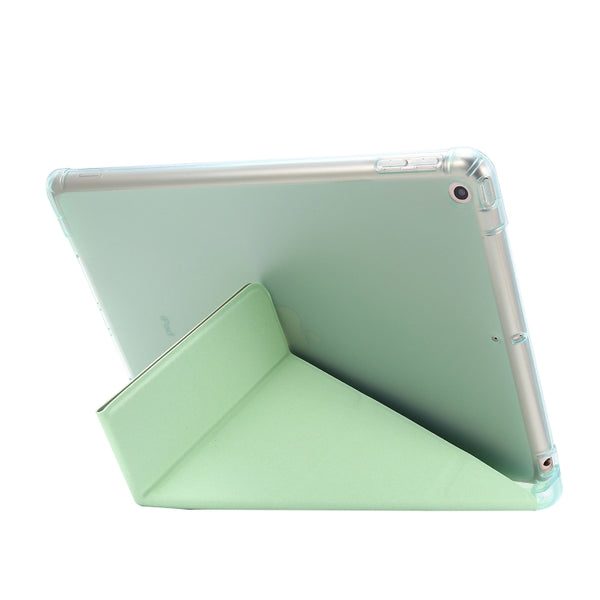 For iPad 10.2 2021 2020 2019 Airbag Deformation Horizontal Flip Leather Case with Hol...(Mint Green)