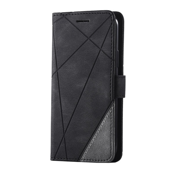 For iPhone 11 Skin Feel Splicing Horizontal Flip Leather Case with Holder & Card Slots & W...(Black)