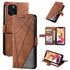 For iPhone 11 Skin Feel Splicing Horizontal Flip Leather Case with Holder & Card Slots & W...(Brown)
