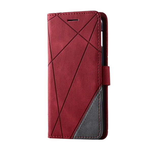 For Samsung Galaxy S10e Skin Feel Splicing Horizontal Flip Leather Case with Holder & Card S...(Red)