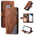 For Samsung Galaxy S10e Skin Feel Splicing Horizontal Flip Leather Case with Holder & Card...(Brown)