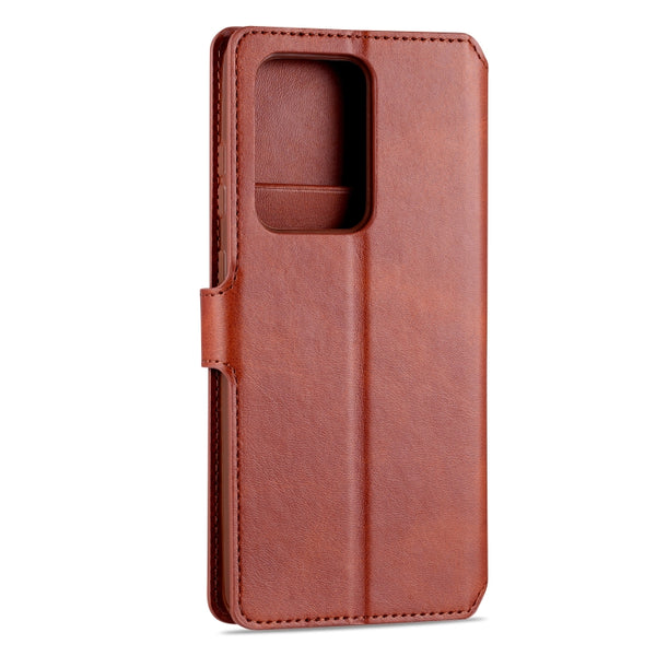 For Samsung Galaxy S20 Ultra AZNS Calf Texture Horizontal Flip Leather Case, with Holder &...(Brown)
