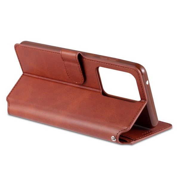 For Samsung Galaxy S20 Ultra AZNS Calf Texture Horizontal Flip Leather Case, with Holder &...(Brown)