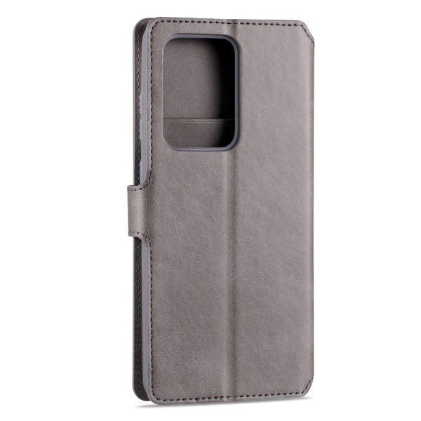 For Samsung Galaxy S20 Ultra AZNS Calf Texture Horizontal Flip Leather Case, with Holder & ...(Grey)