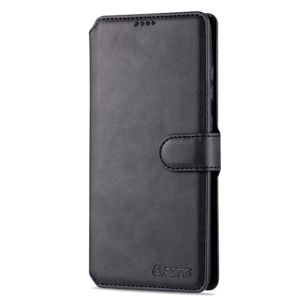 For Samsung Galaxy S20 Ultra AZNS Calf Texture Horizontal Flip Leather Case, with Holder &...(Black)