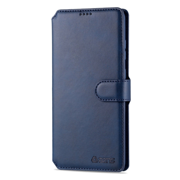 For Samsung Galaxy S20 Ultra AZNS Calf Texture Horizontal Flip Leather Case, with Holder & ...(Blue)