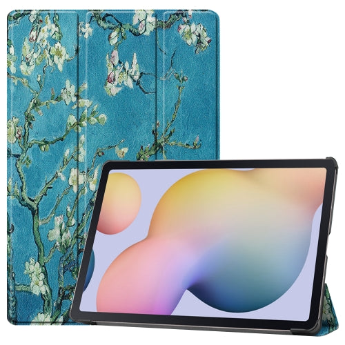 For Samsung Galaxy Tab S8 Tab S8 Plus Tab S7 FE Tab S7 Custer Painted PU Leather...(Apricot Blossom)