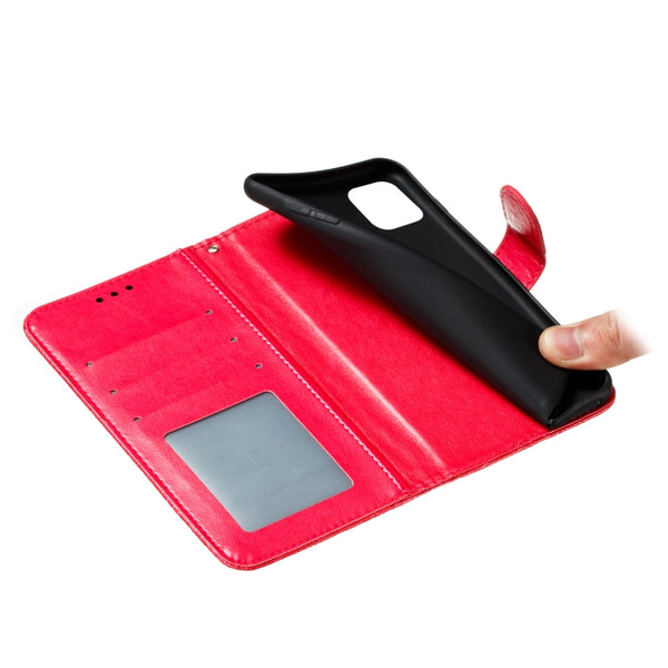 For iPhone 12 mini Lace Flower Horizontal Flip Leather Case with Holder & Card Slots & Walle...(Red)