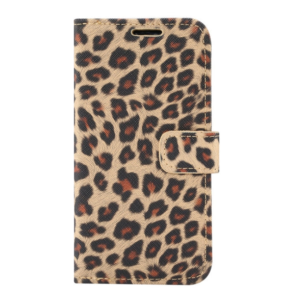 For iPhone 12 12 Pro Leopard Print Pattern Horizontal Flip Leather Case with Card Slot and...(Brown)