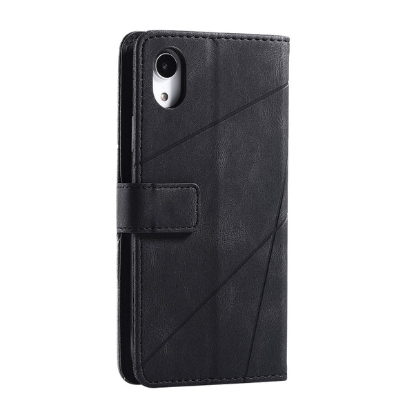 For iPhone XR Skin Feel Splicing Horizontal Flip Leather Case with Holder & Card Slots & W...(Black)