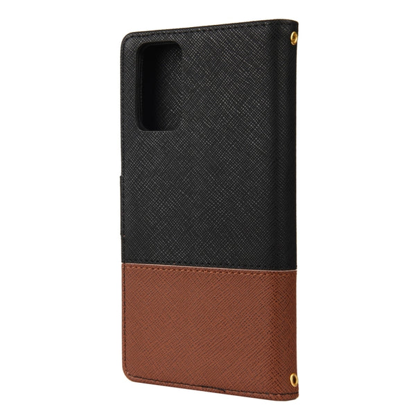 For Samsung Galaxy Note20 Color Splicing Horizontal Flip Leather Case with Holder & Card S...(Black)