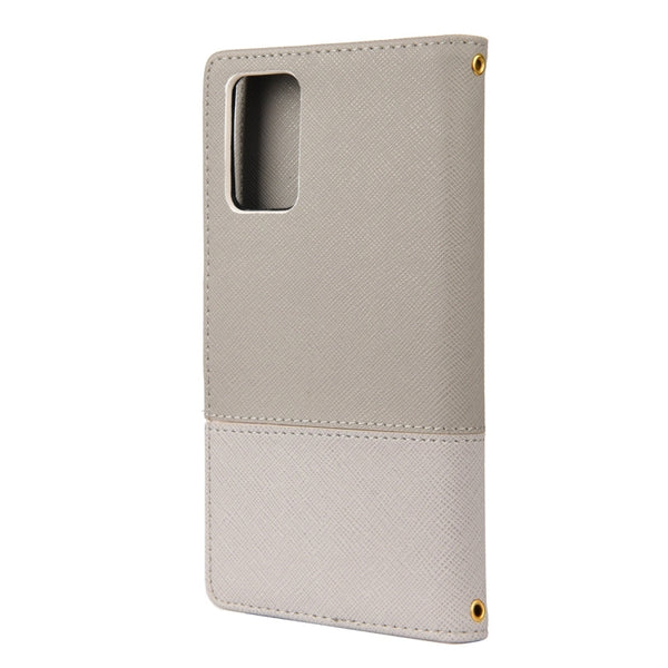 For Samsung Galaxy Note20 Color Splicing Horizontal Flip Leather Case with Holder & Card Sl...(Grey)