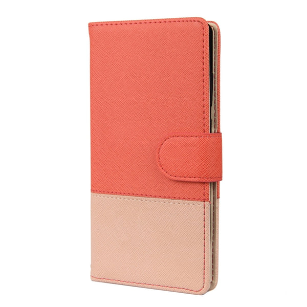 For Samsung Galaxy Note20 Color Splicing Horizontal Flip Leather Case with Holder & Card Slo...(Red)