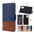 For Samsung Galaxy Note20 Ultra Color Splicing Horizontal Flip Leather Case with Holde...(Dark Blue)