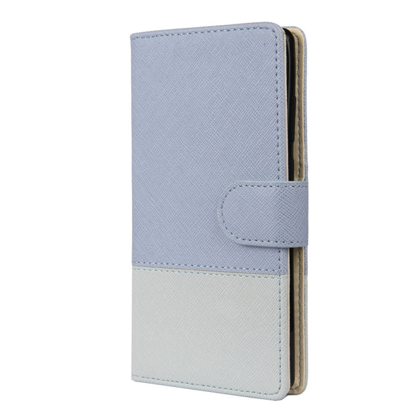 For Samsung Galaxy Note20 Ultra Color Splicing Horizontal Flip Leather Case with Hold...(Light Blue)