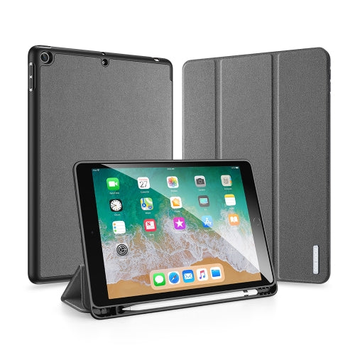 For iPad 9.7 inch(2017) 9.7 inch(2018) iPad 6 DUX DUCIS Domo Series Horizontal Flip Magneti...(Gray)