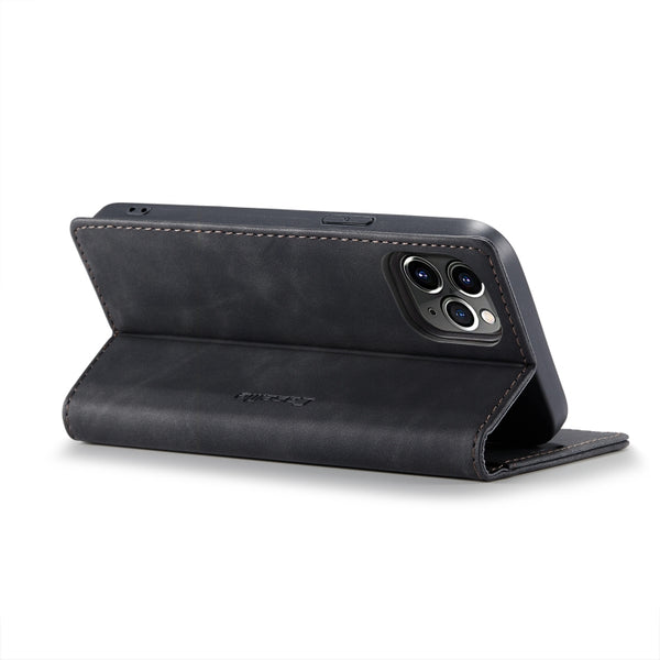 For iPhone 12 Pro Max CaseMe-013 Multifunctional Retro Frosted Horizontal Flip Leather Cas...(Black)