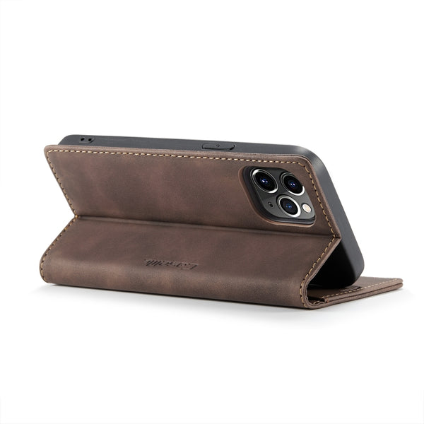 For iPhone 12 Pro Max CaseMe-013 Multifunctional Retro Frosted Horizontal Flip Leather Ca...(Coffee)