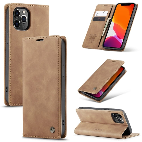 For iPhone 12 Pro Max CaseMe-013 Multifunctional Retro Frosted Horizontal Flip Leather Cas...(Brown)