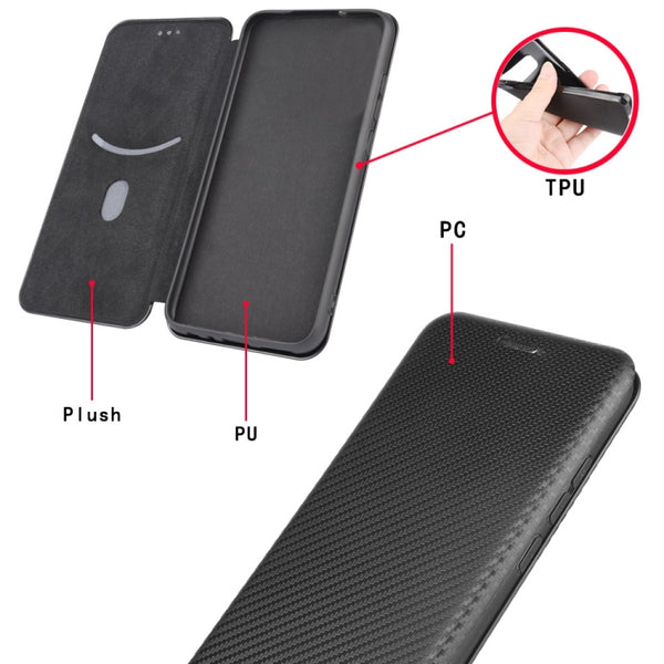 For Huawei Honor 30S Carbon Fiber Texture Horizontal Flip TP
