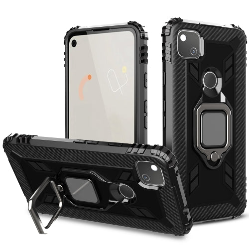 For Google Pixel 5 Carbon Fiber Protective Case with 360 Deg