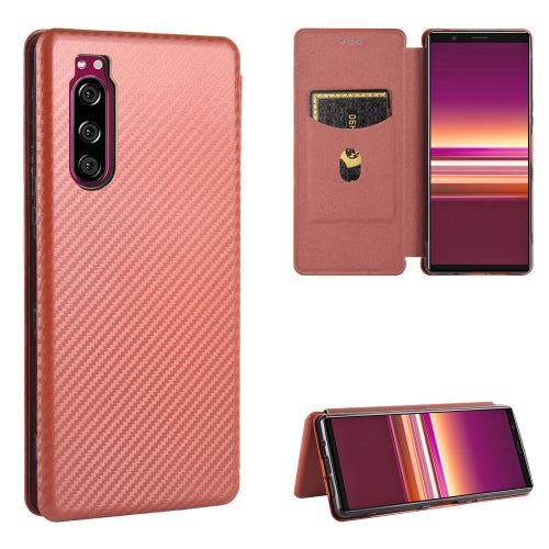 For Sony Xperia 5 ll Carbon Fiber Texture Horizontal Flip TP