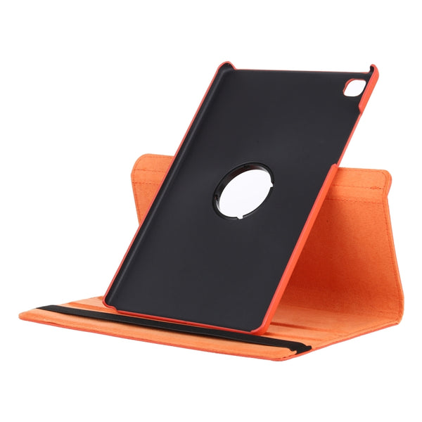 For Samsung Galaxy Tab A7 T500 Litchi Texture Horizontal Flip 360 Degrees Rotation Leathe...(Orange)