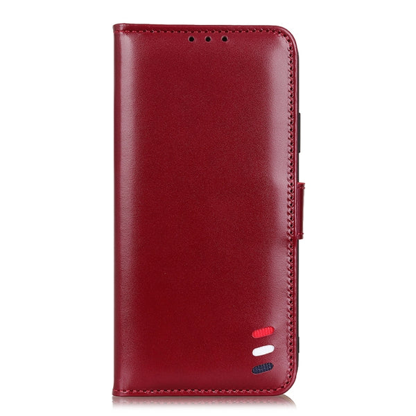 For iPhone 12 mini 3-Color Pearl Texture Magnetic Buckle Horizontal Flip PU Leather Cas...(Wine Red)