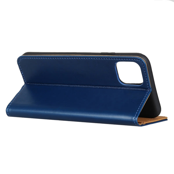 For iPhone 12 mini 3-Color Pearl Texture Magnetic Buckle Horizontal Flip PU Leather Case wi...(Blue)