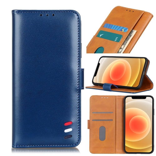 For iPhone 12 mini 3-Color Pearl Texture Magnetic Buckle Horizontal Flip PU Leather Case wi...(Blue)