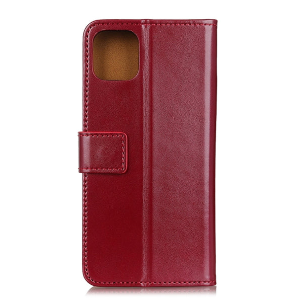 For iPhone 12 Pro Max 3-Color Pearl Texture Magnetic Buckle Horizontal Flip PU Leather ...(Wine Red)
