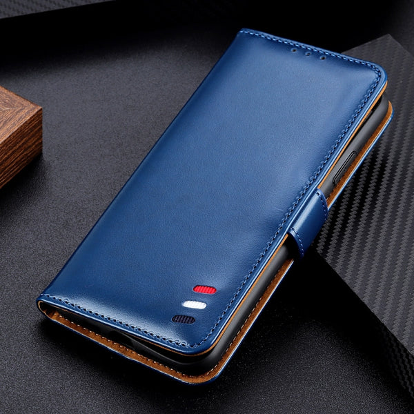 For iPhone 12 Pro Max 3-Color Pearl Texture Magnetic Buckle Horizontal Flip PU Leather Case...(Blue)