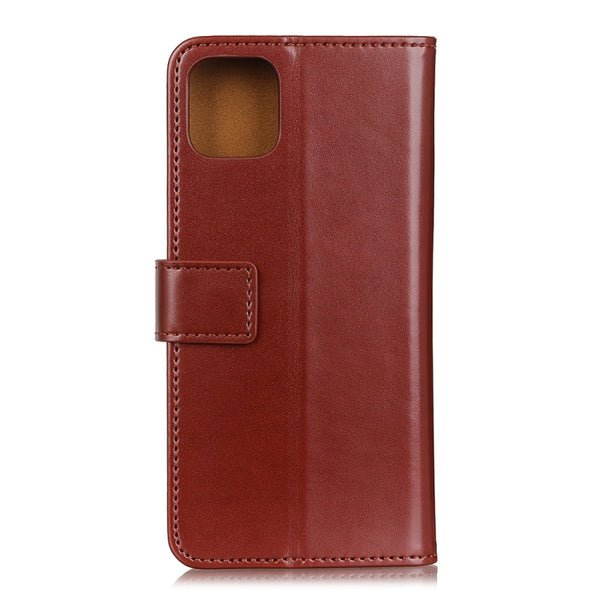 For iPhone 12 Pro Max 3-Color Pearl Texture Magnetic Buckle Horizontal Flip PU Leather Cas...(Brown)