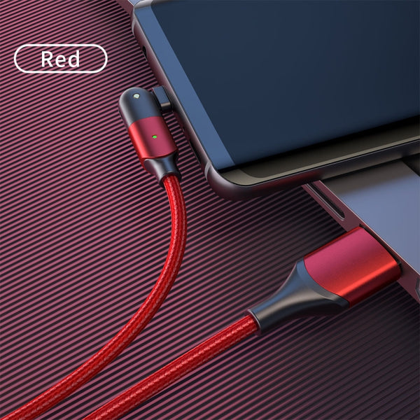 FXCM-WY09 2.4A USB to Micro USB 180 Degree Rotating Elbow Charging Cable, Length:1.2m(Red)