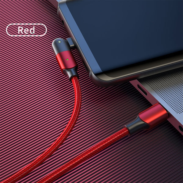 FXCTL-WY09 60W 3A USB-C Type-C to Type-C 180 Degree Rotating Elbow Fast Charging Cable, Leng...(Red)